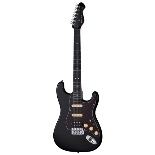 Mooer MSC10 Pro Electric Guitar Black with Tortoise Scratch Plate, Poplar Body, Roasted Maple Neck, 5-Way Pickup Selector, Gigbag Included