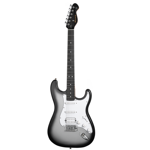 Mooer MSC12 Electric Guitar Iron Silver Gloss, Double Cutaway, 6 Strings, Roasted Maple Neck, Tech Ebony Fingerboard, Tremolo Bridge, H-H Pickups