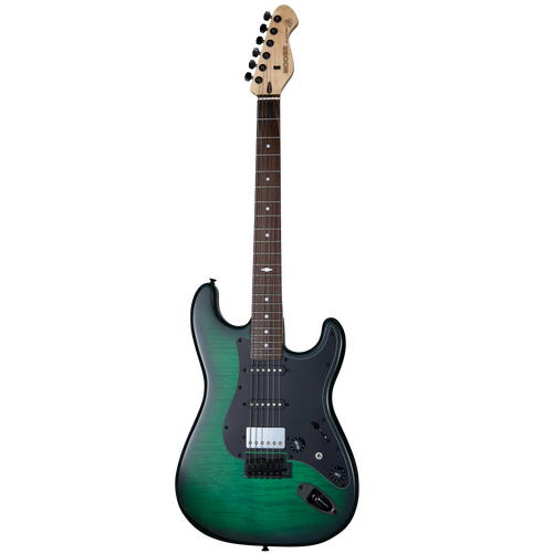 Mooer MSC31 Electric Guitar Green Burst with Rosewood Fingerboard and Flame Maple Top