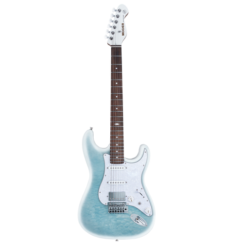 Mooer MSC40 Electric Guitar Dreamy Blue, 6 Strings, Poplar Body, Roasted Maple Neck, Coil-Split, Includes Mooer Bag