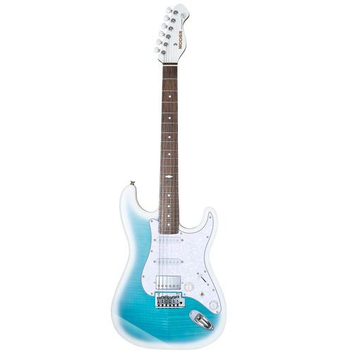 Mooer MSC41 Pro Electric Guitar Dreamy Blue with Flame Maple Top and Roasted Maple Neck