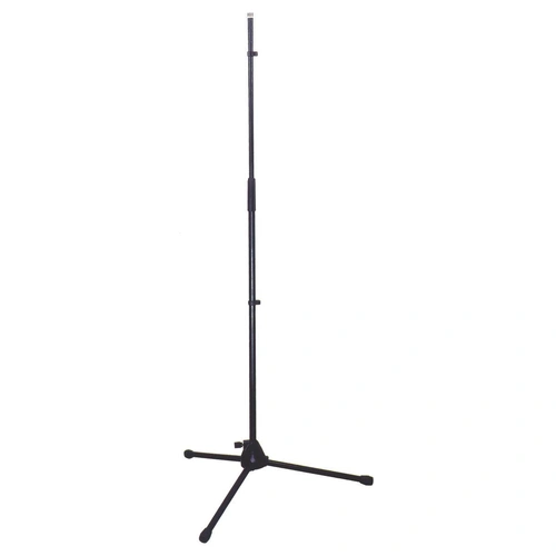 SoundArt MST-2-BK Heavy-Duty Straight Microphone Stand with Folding Tripod Base, Black, Max Height 157cm