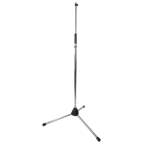 SoundArt MST-2-CH Chrome Straight Microphone Stand with Folding Tripod Base, Maximum Height 157cm