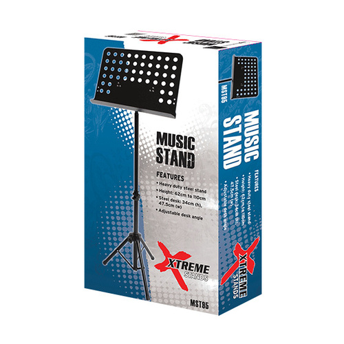 Xtreme - Orchestral Black Music Stand Mst95 Heavy Duty, Adjustable 