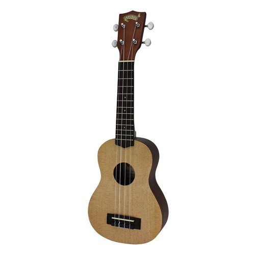 Mojo '50 Series' Spruce Solid Top Soprano Ukulele with Gig Bag (Natural Satin)