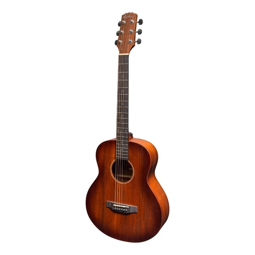 Martinez 'Southern Star' Series Mahogany Solid Top Acoustic-Electric TS-Mini Guitar (Satin Sunburst)