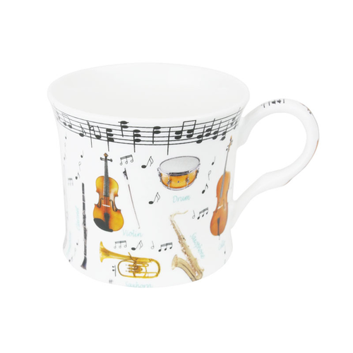 Fine Bone China Music Mug with Orchestral Instruments - Symphony Model