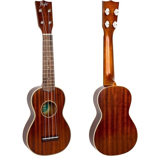 Flight MUS2 Soprano Ukulele with Bag - Solid Sapele Body, Black Walnut Fretboard