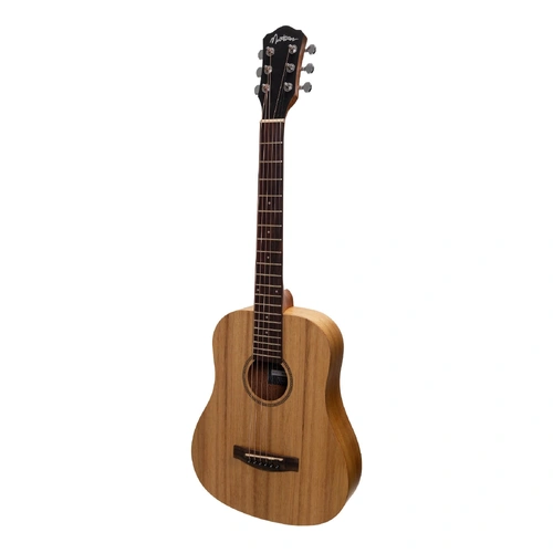 Martinez MZ-BT2-AST Babe Traveller Acoustic Guitar - Natural, 6 Strings, Dreadnought Shape, Laminated Acacia, Right-Handed, 23" Scale Length