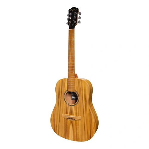 Martinez MZ-MT2-JTK Middy Traveller Acoustic Guitar Natural Jati-Teakwood 6-String 24.75" Scale