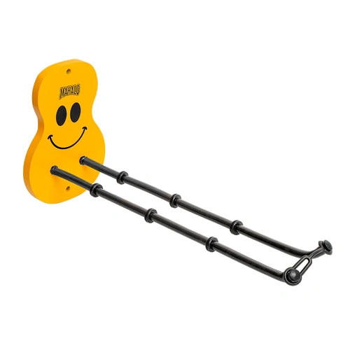 Mahalo Smiley Multi Ukulele Hanger - Yellow with Rubber Padded Arms
