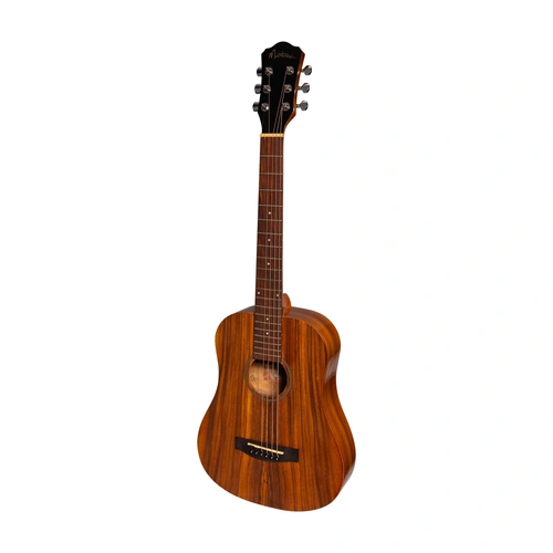Martinez MZP-BT2GL-KOA Left Handed Acoustic-Electric Babe Traveller Guitar Natural Gloss