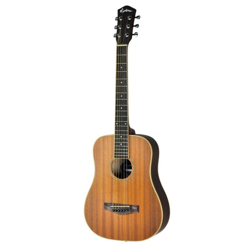 Martinez 'Mahogany Series' Mahogany Solid Top Deluxe Acoustic-Electric Babe Traveller Guitar (Natural Satin)