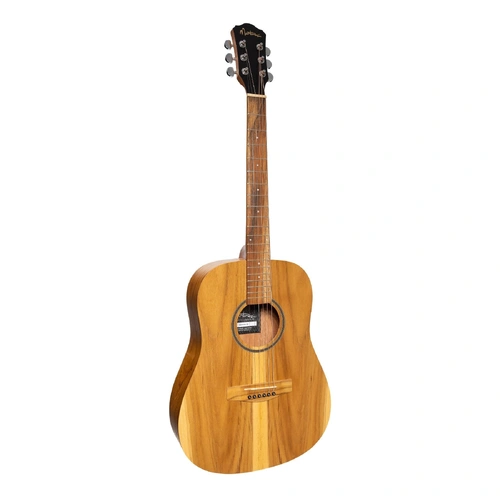 Martinez MZP-MT2L-JTK Left Handed Acoustic-Electric Middy Traveller Guitar Natural Jati-Teakwood