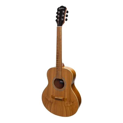 Martinez MZP-SS2-JTK Acoustic-Electric Short Scale Guitar Natural Jati-Teakwood Mini Body 6 Strings 23.5" Scale Right Handed