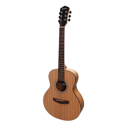 Martinez MZP-SS2-MWD Acoustic-Electric Short Scale Guitar, Mini Body, Natural Finish, Mindi-Wood Top, 6 Strings, 23.5" Scale Length