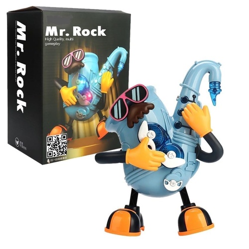 Mr Rock Dancing Groovy Guitar Figurine with LED Lights
