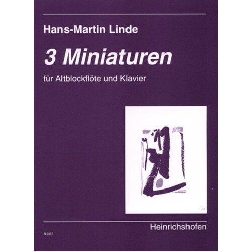 3 Miniatures Tre Rec Piano Book