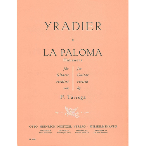 La Paloma Trans Tarrega Guitar Book