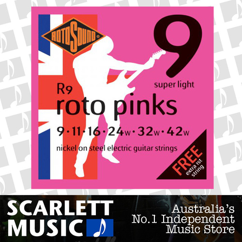 Rotosound R9 nickel Electric Guitar Strings 9-42-with FREE Spare E String.