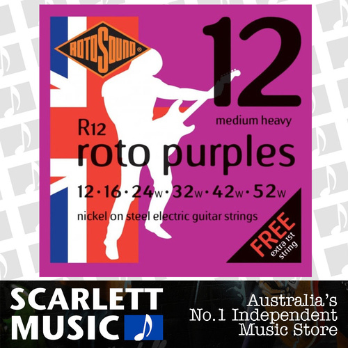 Rotosound R12 nickel Electric Guitar Strings 12-52-with FREE Spare E String.