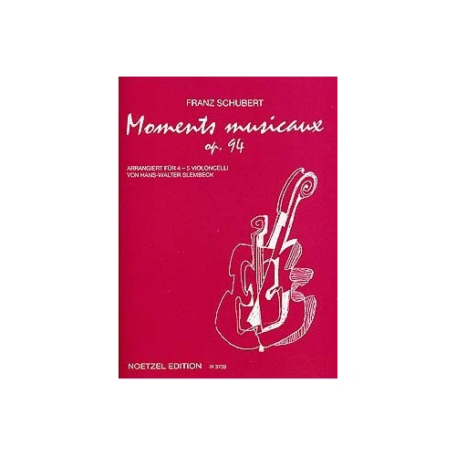 Schubert - Moments Musicaux Op. 94 for 4 or 5 Cellos, Edition Peters, Cello Ensemble, 1 Page