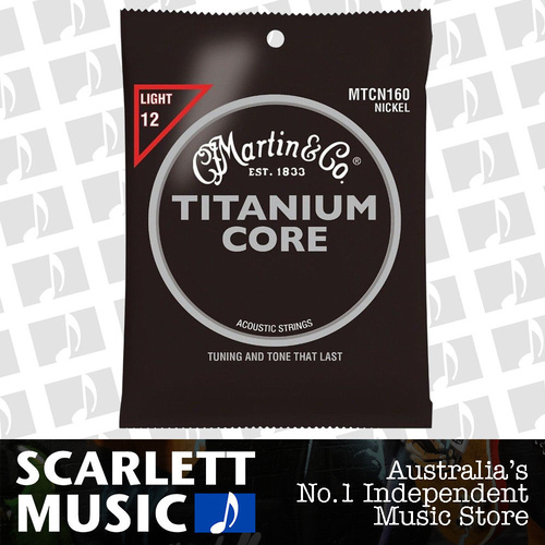 Martin Titanium Core Nickel Acoustic Guitar Strings, Light (12-55)