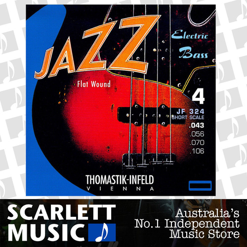 Thomastik JF-324 Flatwound Short Scale 4-String Jazz Bass Strings 43-106