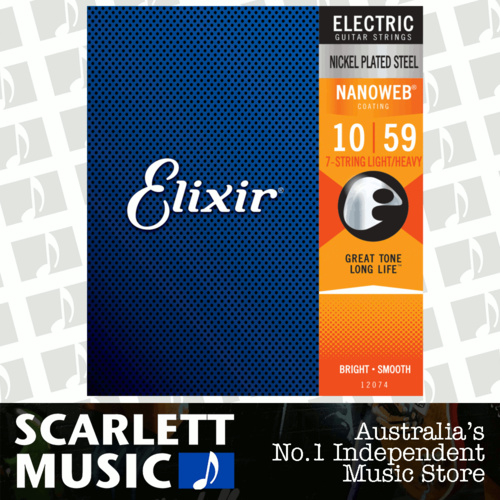 Elixir Nanoweb 10-59 7 String Electric Guitar Strings-12074
