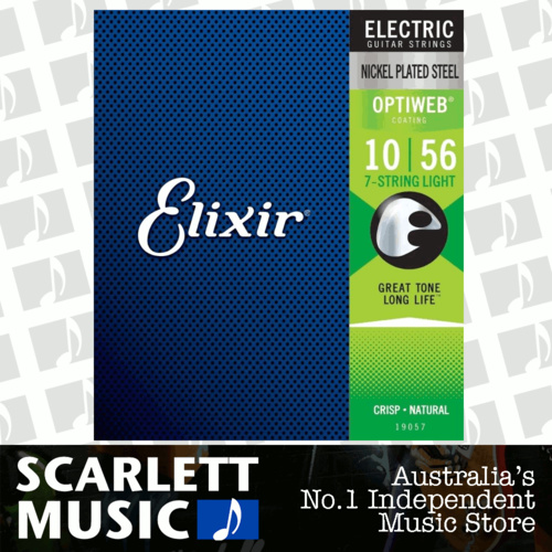 Elixir 19057 Electric Guitar Strings 7-Strings Optiweb Coated 10-56