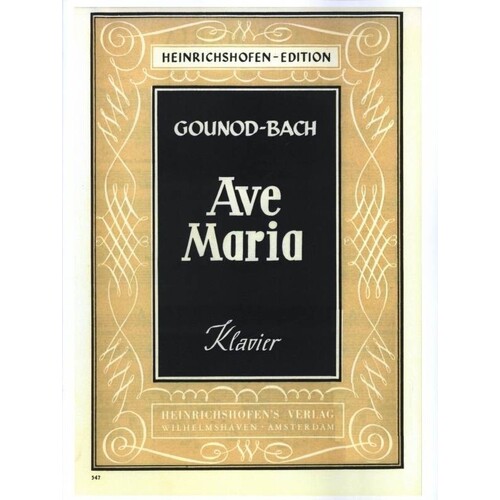 Bach/Gounod - Ave Maria Piano Solo (Softcover Book)