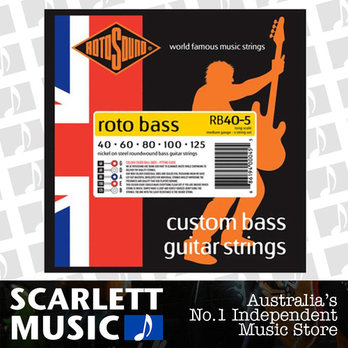 Rotosound RB40-5 Rotobass Nickel Roundwound 5-String Bass Guitar Strings 40-12