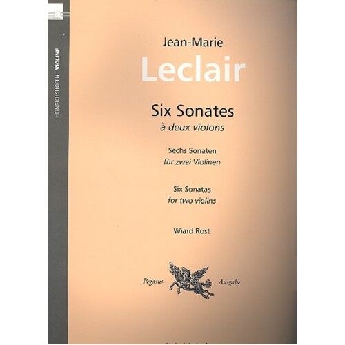 Leclair - 6 Sonatas Op 3 For 2 Violins Ed Rost (Softcover Book)