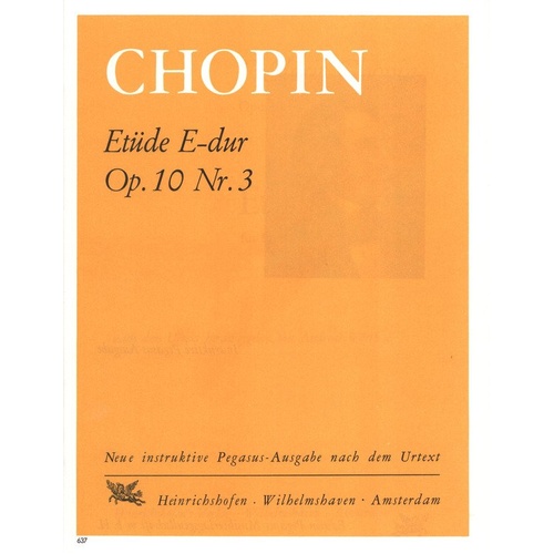 Chopin Etude in E Major Op. 10 No. 3 for Piano - Edition Peters, 1 Page