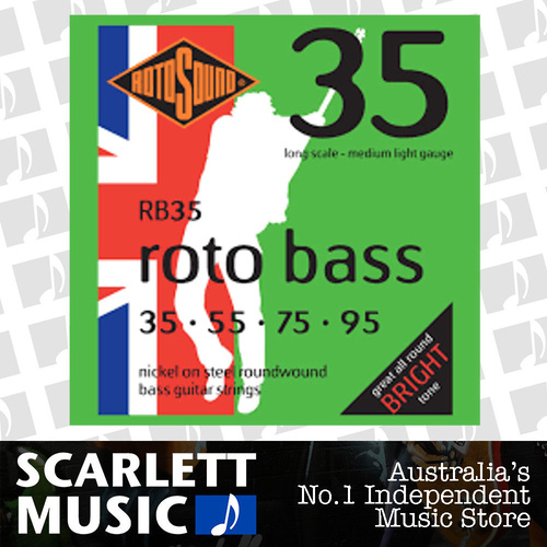 Rotosound RB35 Rotobass Nickel Roundwound Bass Guitar Strings 35-95
