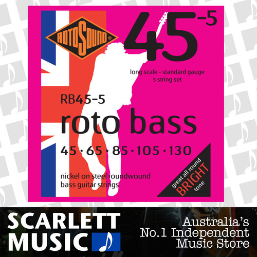 Rotosound RB455 Rotobass Roundwound Electric Bass Guitar Strings 45-130