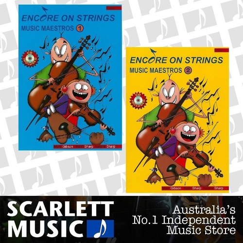 Encore On Strings Music Maestros For Violin Bundle - Book 1 And Book 2 w/ OLA