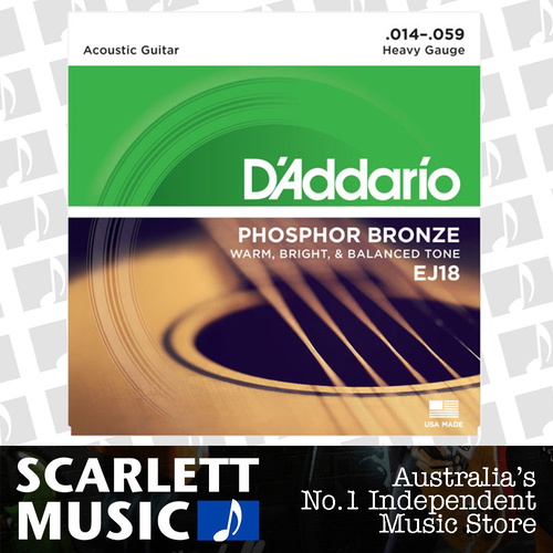 D'Addario EJ-18 Phosphor Bronze Acoustic Guitar Strings Heavy 14-59