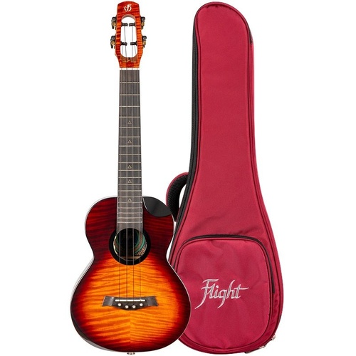 Flight Navigator EQ-A Tenor Ukulele with Solid Flamed Maple Top and Solid Rosewood Body