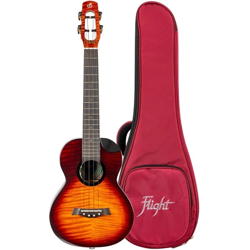 Flight Navigator EQ-A Tenor Ukulele with Solid Flamed Maple Top and Solid Rosewood Body