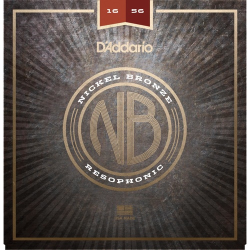 D'Addario NB1656 Nickel Bronze Acoustic Guitar Strings, Resophonic, 16-56
