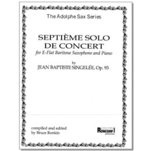 Septieme Solo De Concert Op 93 Bar Sax/Piano Book
