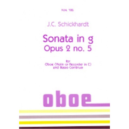 Sonata G Min Op 2 No 5 G Min Oboe Piano (Softcover Book)
