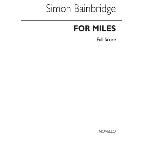 Bainbridge For Miles Score Only