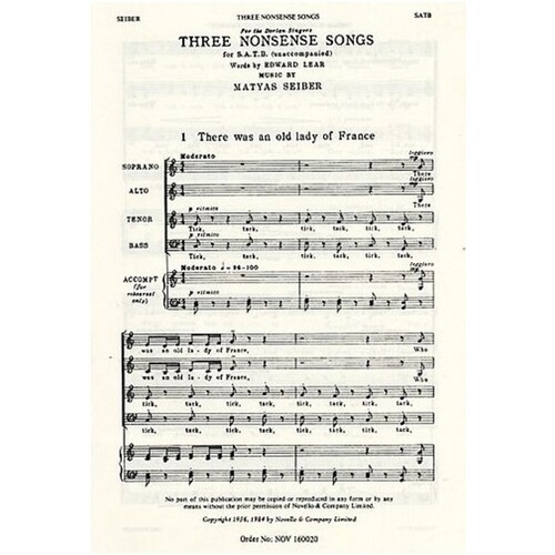 Seiber 3 Nonsense Songs SATB