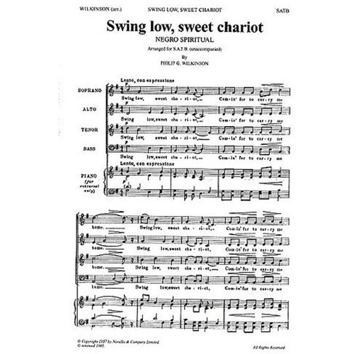 Wilkinson Swing Low Sweet Chariot SATB