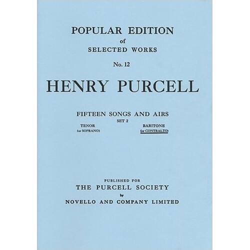 Purcell 15 Songs And Airs 2 Low Voice (Softcover Book)