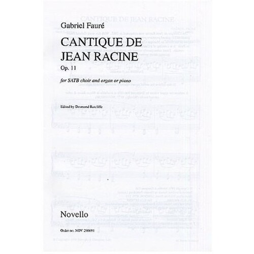 Faure Cantique De Jean Racine Op 11 SATB (Octavo) Book