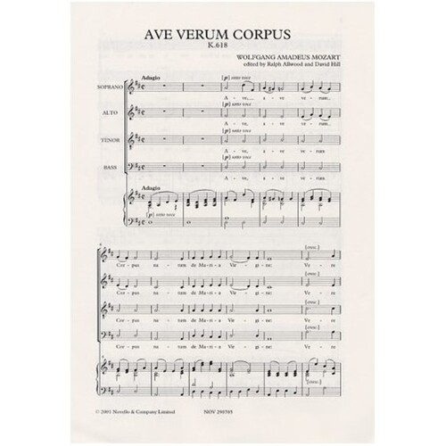 Mozart Ave Verum Corpus SATB