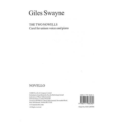 Swayne The Two Nowells Unison Voice Piano (Softcover Book)